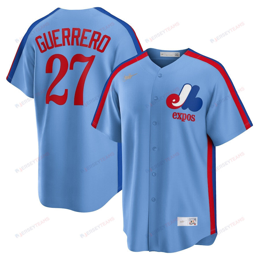 Vladimir Guerrero 27 Montreal Expos Cooperstown Collection Road Jersey - Powder Blue
