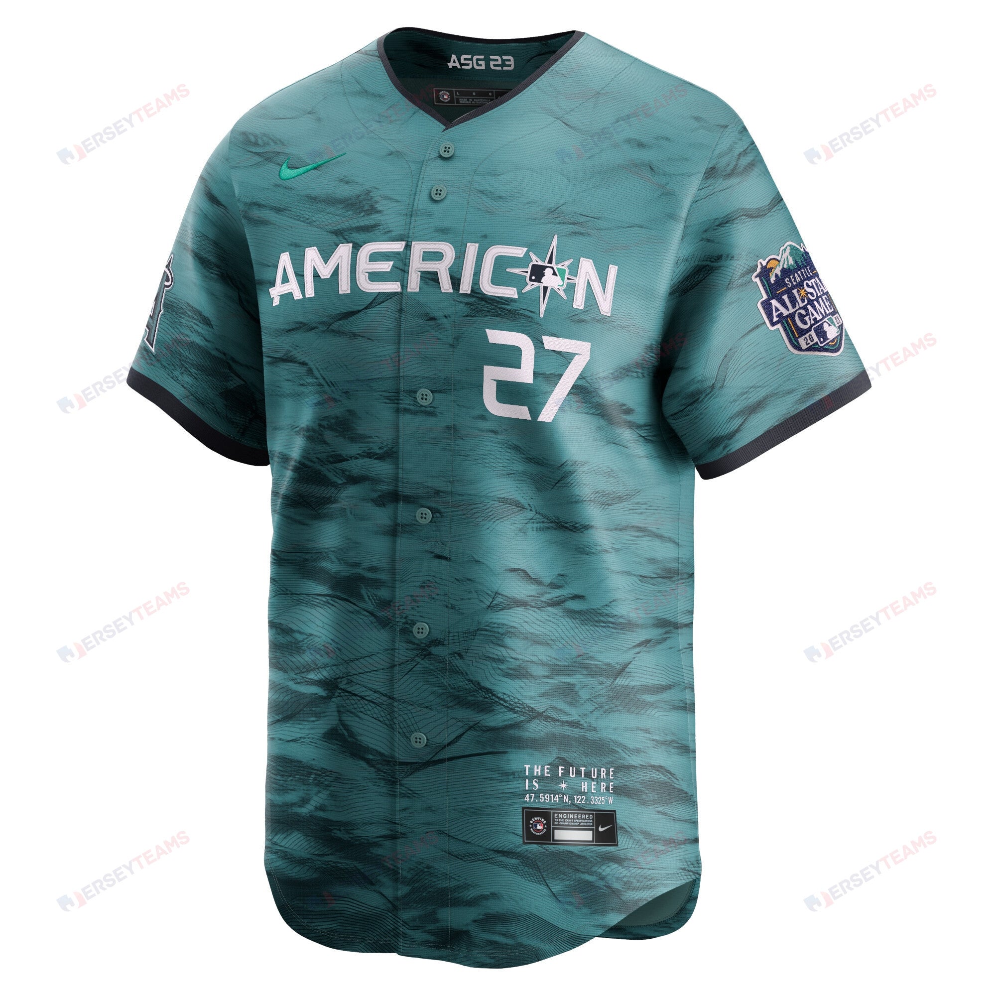 Mike Trout 27 American League 2023 All-Star Game Limited Jersey - Men Teal