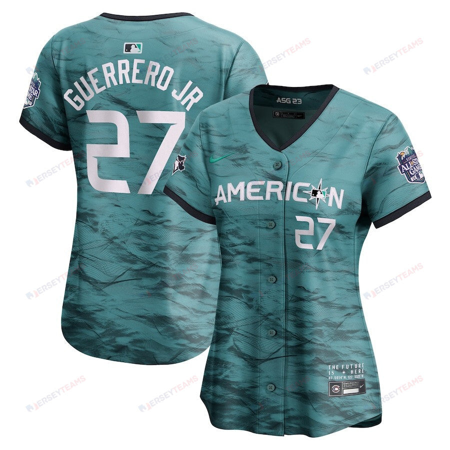 Vladimir Guerrero Jr. 27 American League Women's 2023 All-Star Game Limited Jersey - Teal