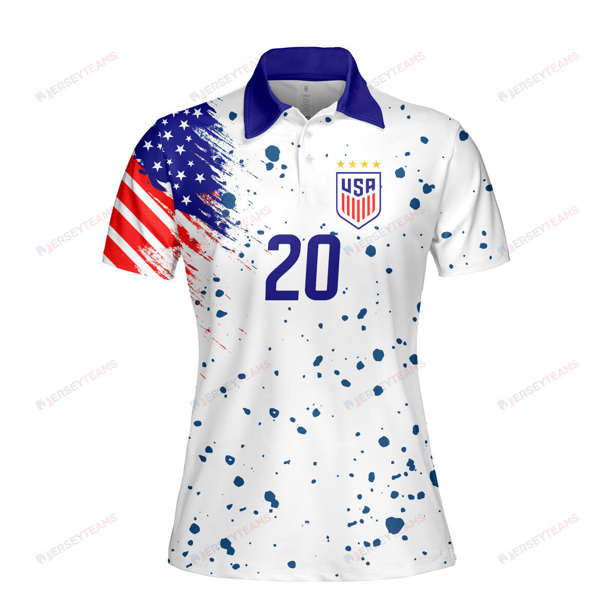 Abby Wambach 20 USWNT Soccer Women Printed Polo Shirt - White