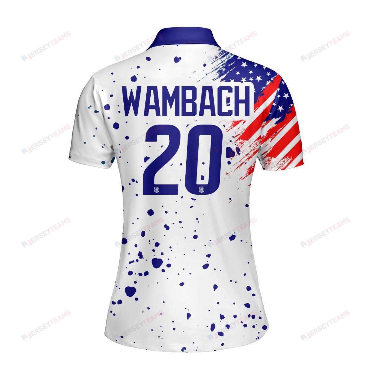 Abby Wambach 20 USWNT Soccer Women Printed Polo Shirt - White