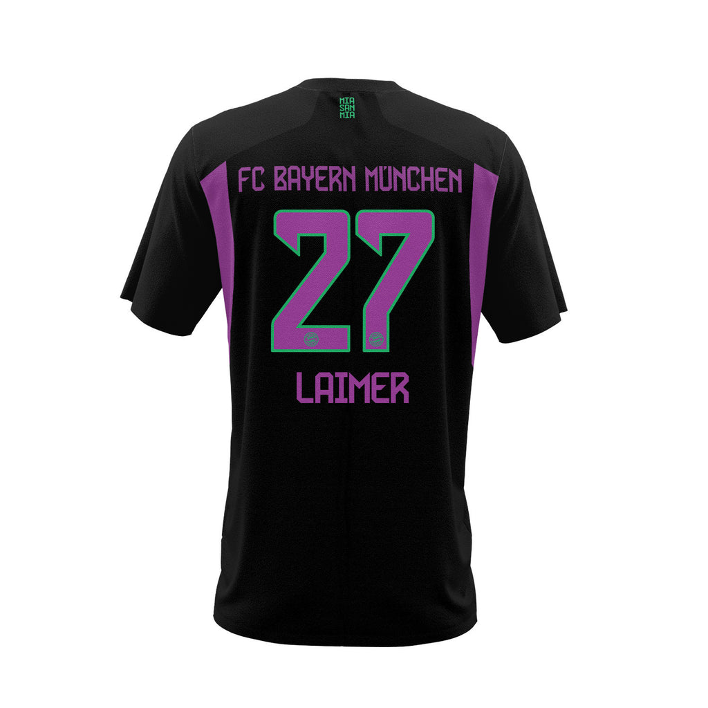 Konrad Laimer 27 Bayern Munich 2023/24 Away Men AOP T-shirt - Black