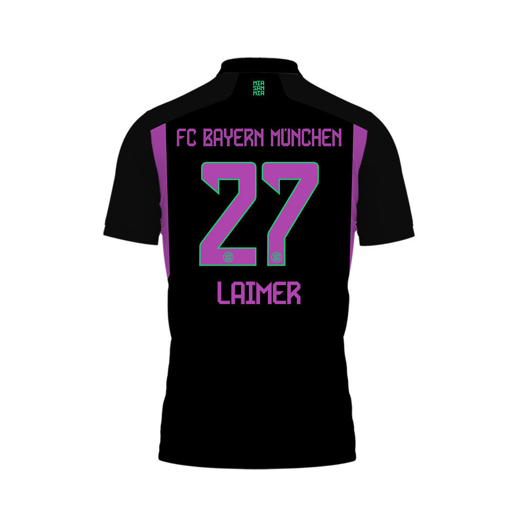 Konrad Laimer 27 Bayern Munich 2023/24 Away Printed Polo Shirt - Black