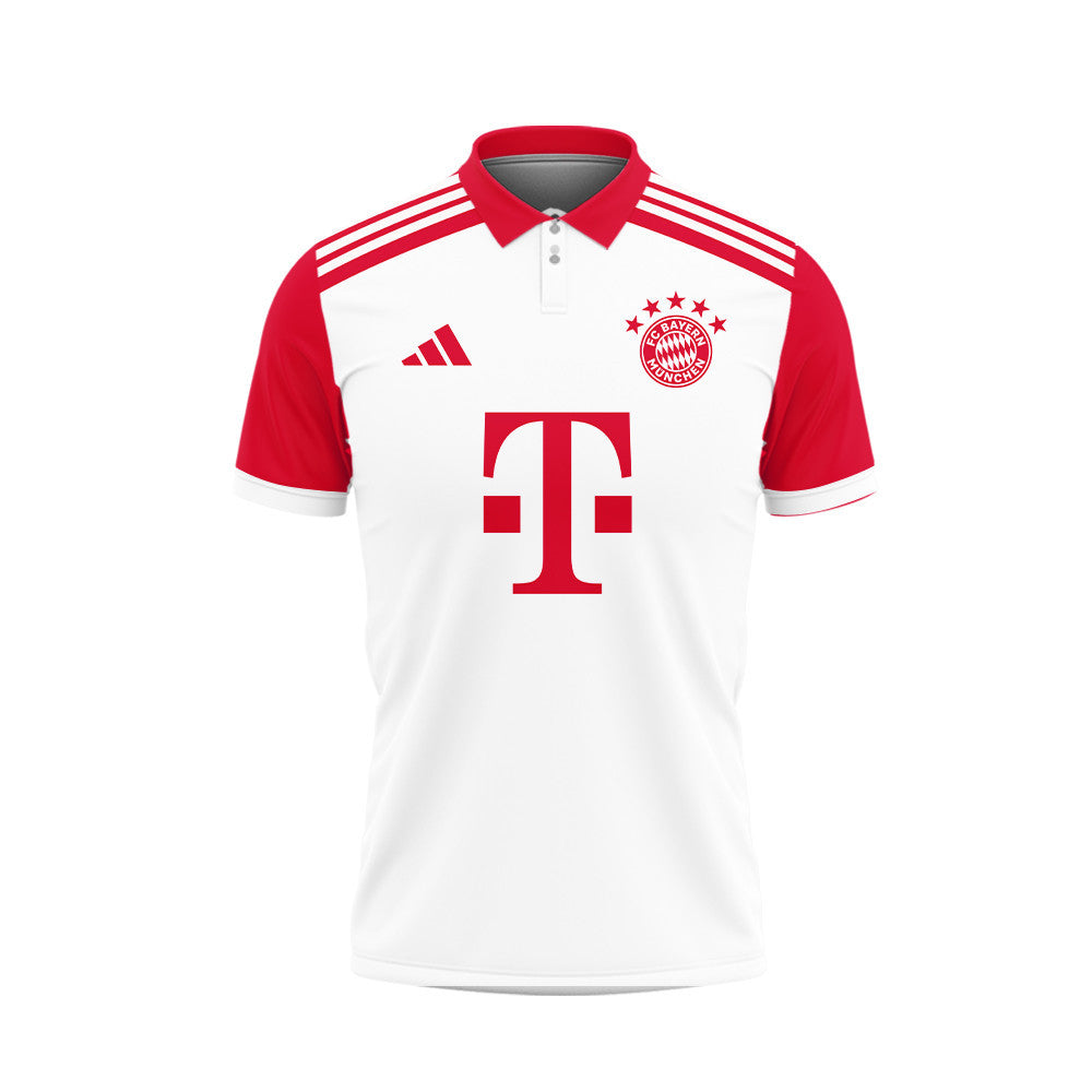 Bouna Sarr 20 Bayern Munich 2023/24 Home Printed Polo Shirt - White