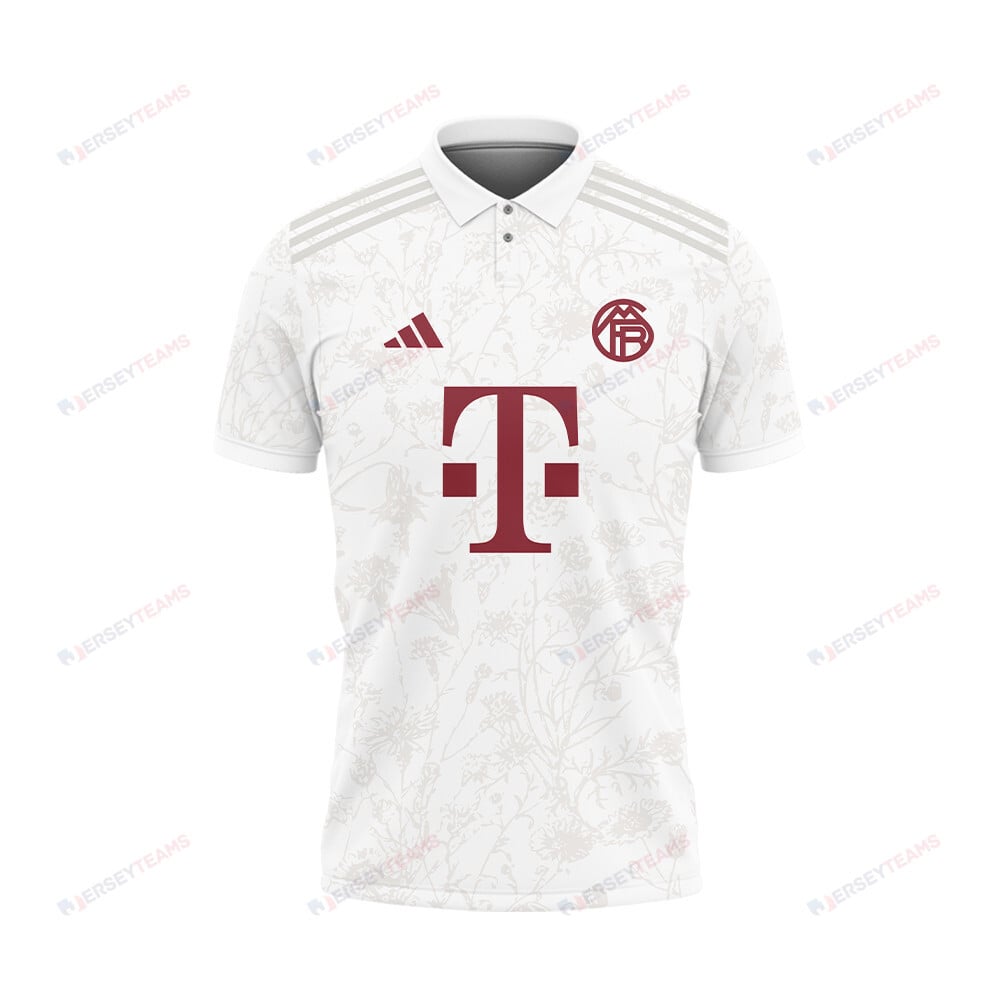 Konrad Laimer 27 Bayern Munich 2023/24 Third Printed Polo Shirt - White