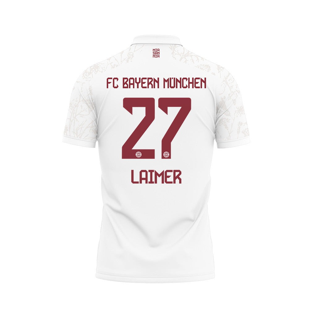 Konrad Laimer 27 Bayern Munich 2023/24 Third Printed Polo Shirt - White