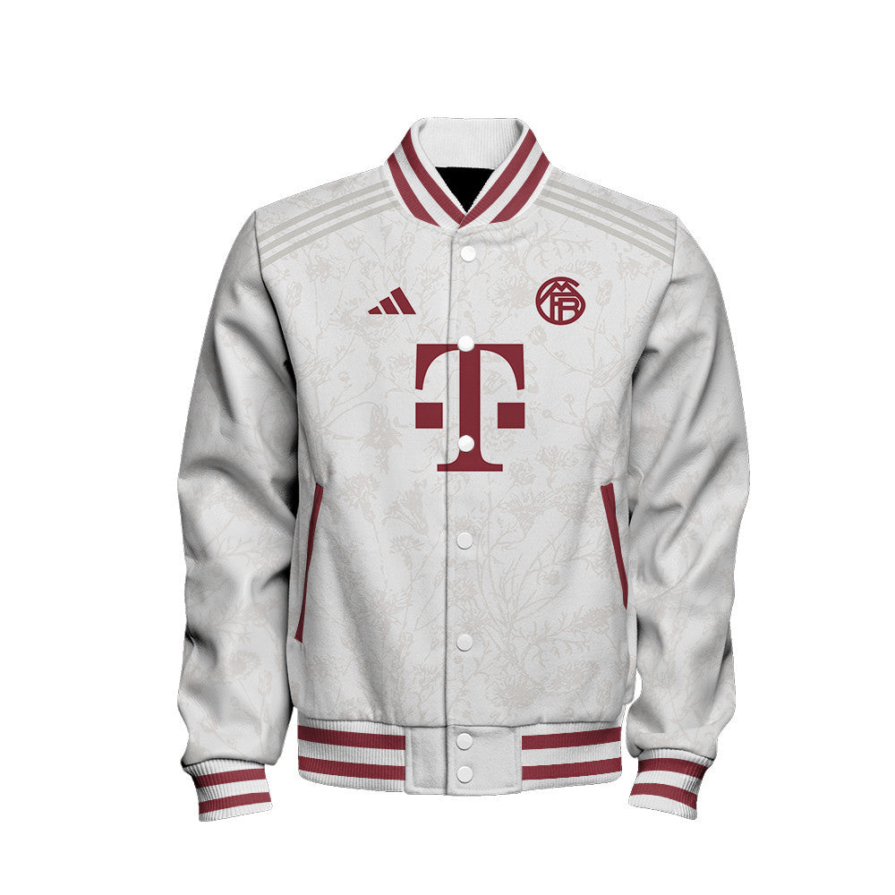 Konrad Laimer 27 Bayern Munich 2023/24 Third Baseball Jacket - White - All-Over-Printed Jacket