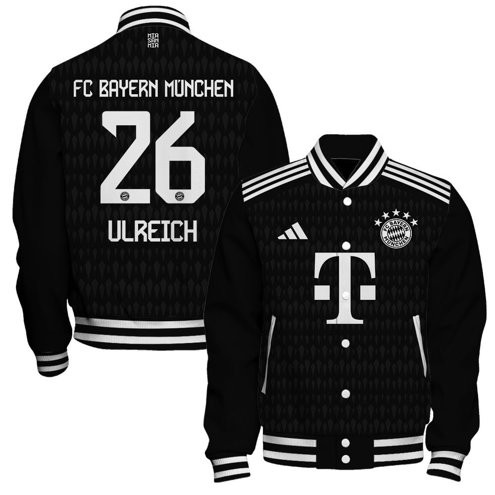 Sven Ulreich 26 Bayern Munich 2023/24 Goalkeeper Baseball Jacket - Black - All-Over-Printed Jacket