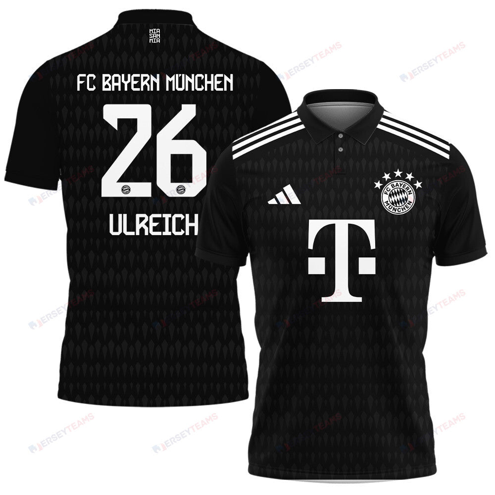 Sven Ulreich 26 Bayern Munich 2023/24 Goalkeeper Printed Polo Shirt - Black