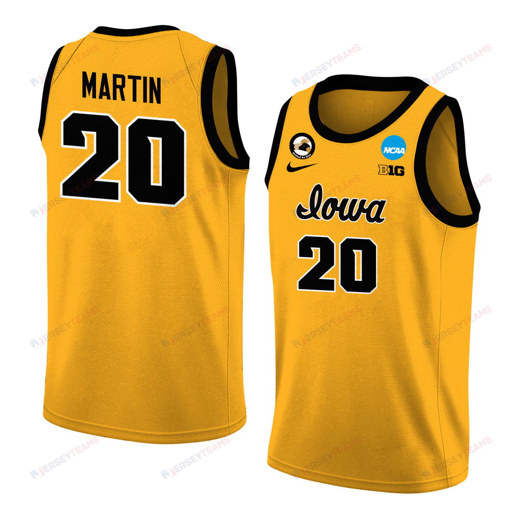 Kate Martin 20 Iowa Hawkeyes 2024 Women's Basketball Jersey - Yellow, Unisex Jersey