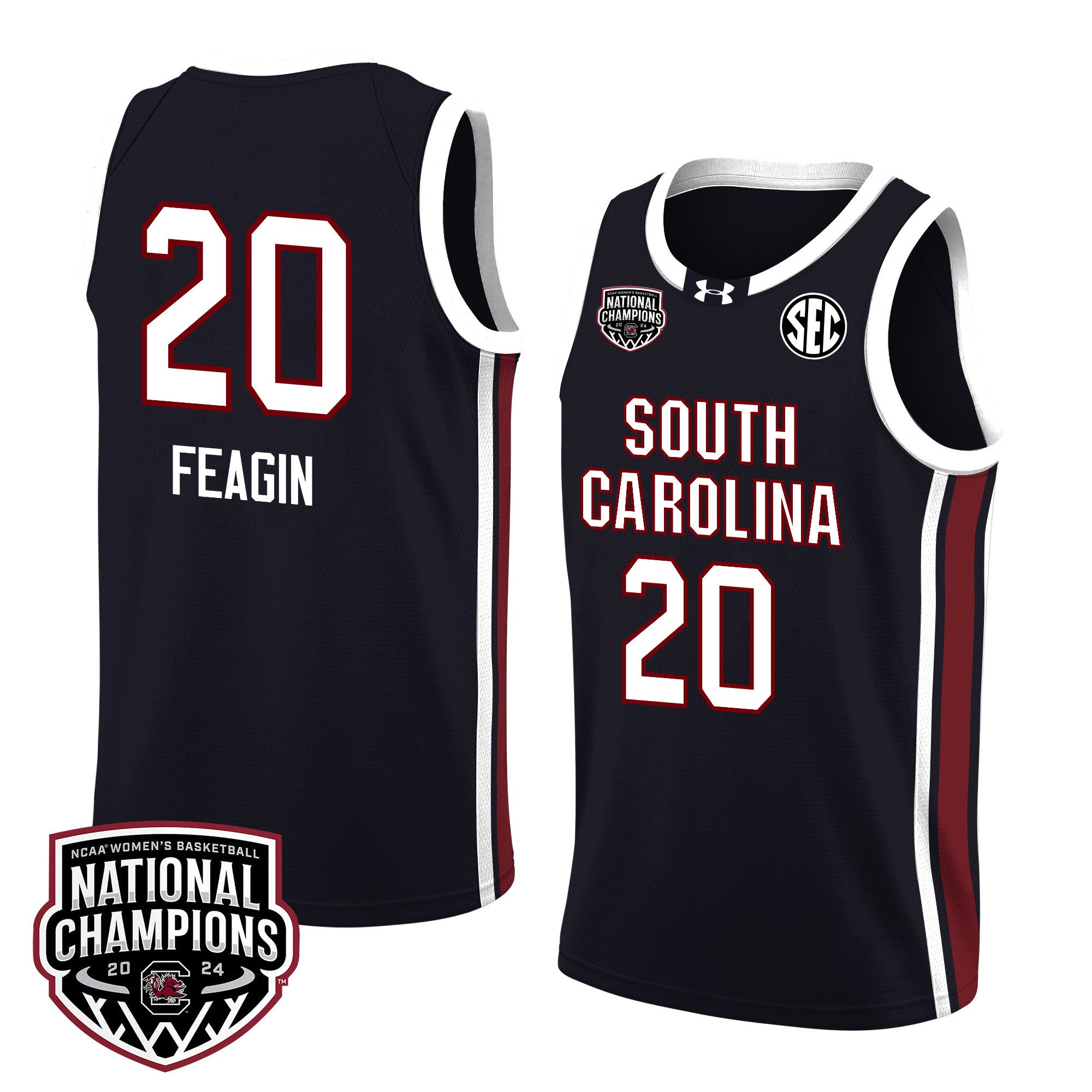 Sania Feagin 20 South Carolina 2024 National Champions Patch Women's Basketball Jersey - Unisex Jersey