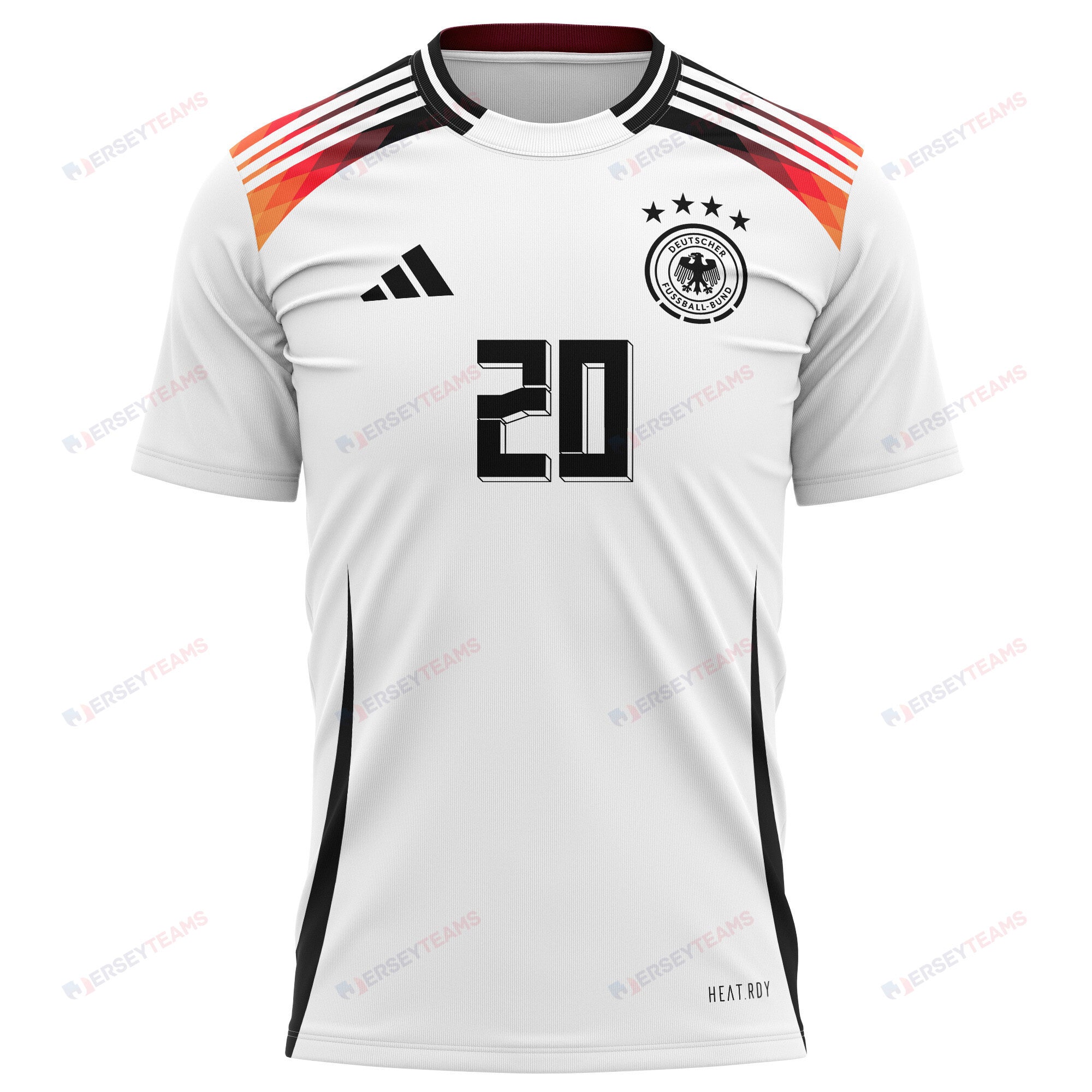 Benjamin Henrichs 20 Signed Germany National Team 2024 Home Kits AOP T-shirt Autographed- White
