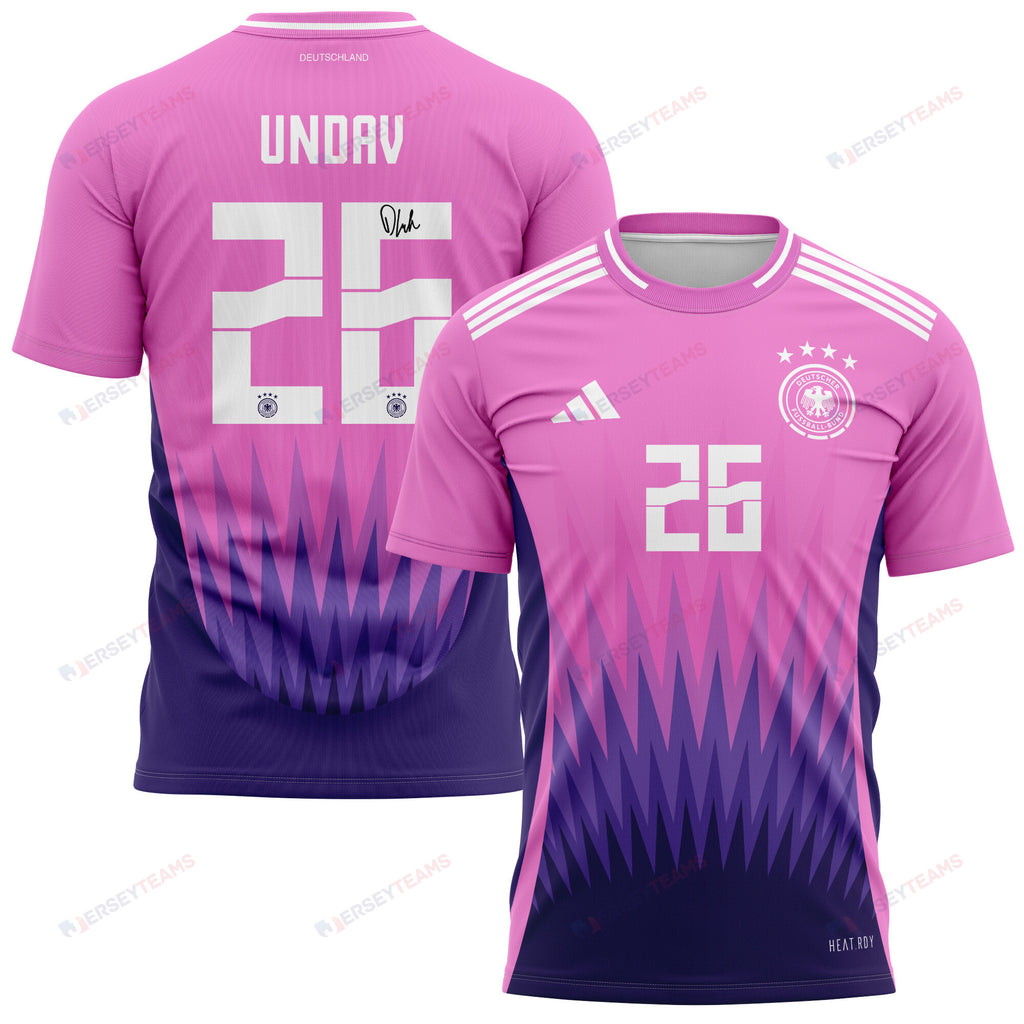 Deniz Undav 26 Signed Germany National Team 2024 Away Kits AOP T-shirt Autographed- Purple