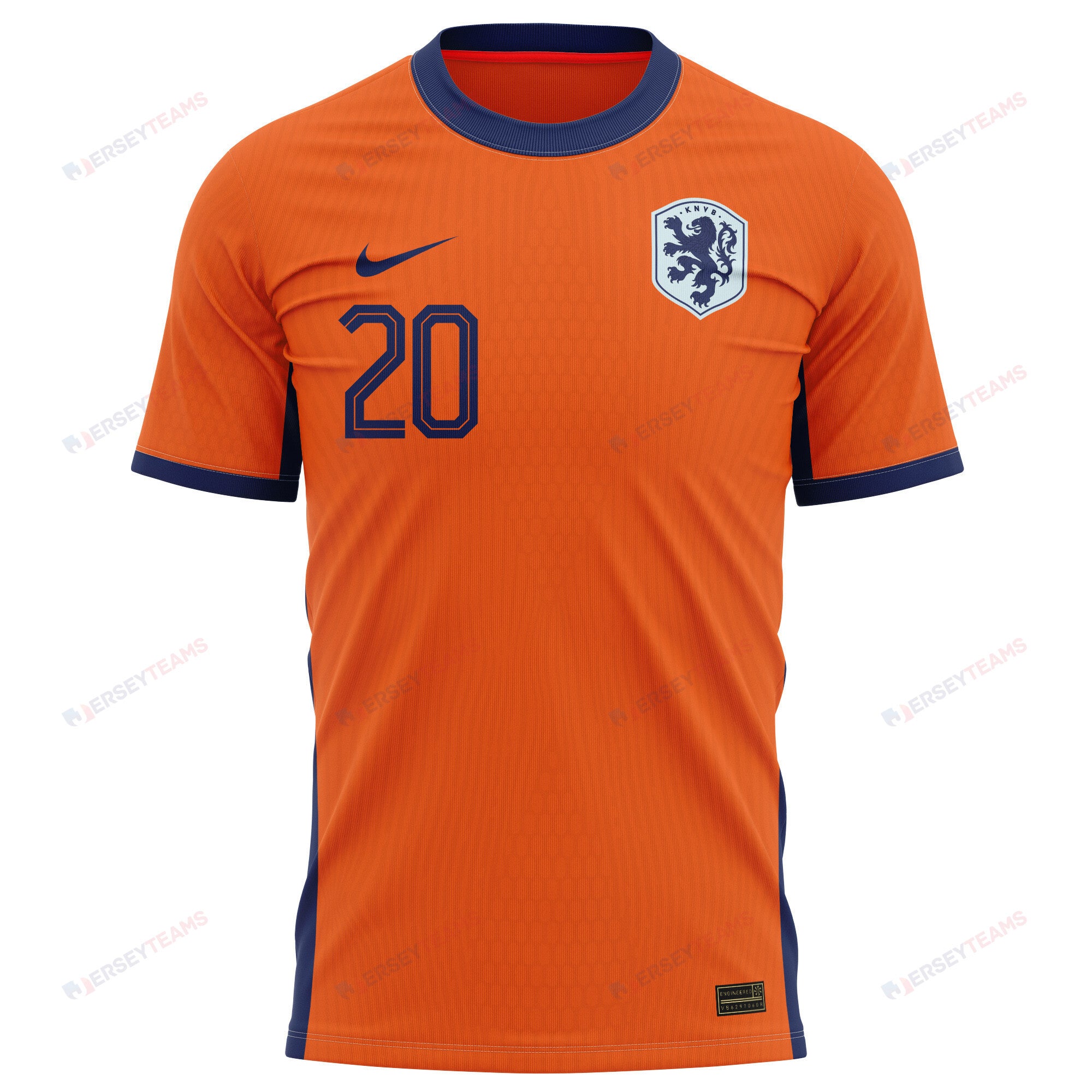 Teun Koopmeiners 20 Netherlands National Team 2024 Home Kits AOP T-shirt - Orange