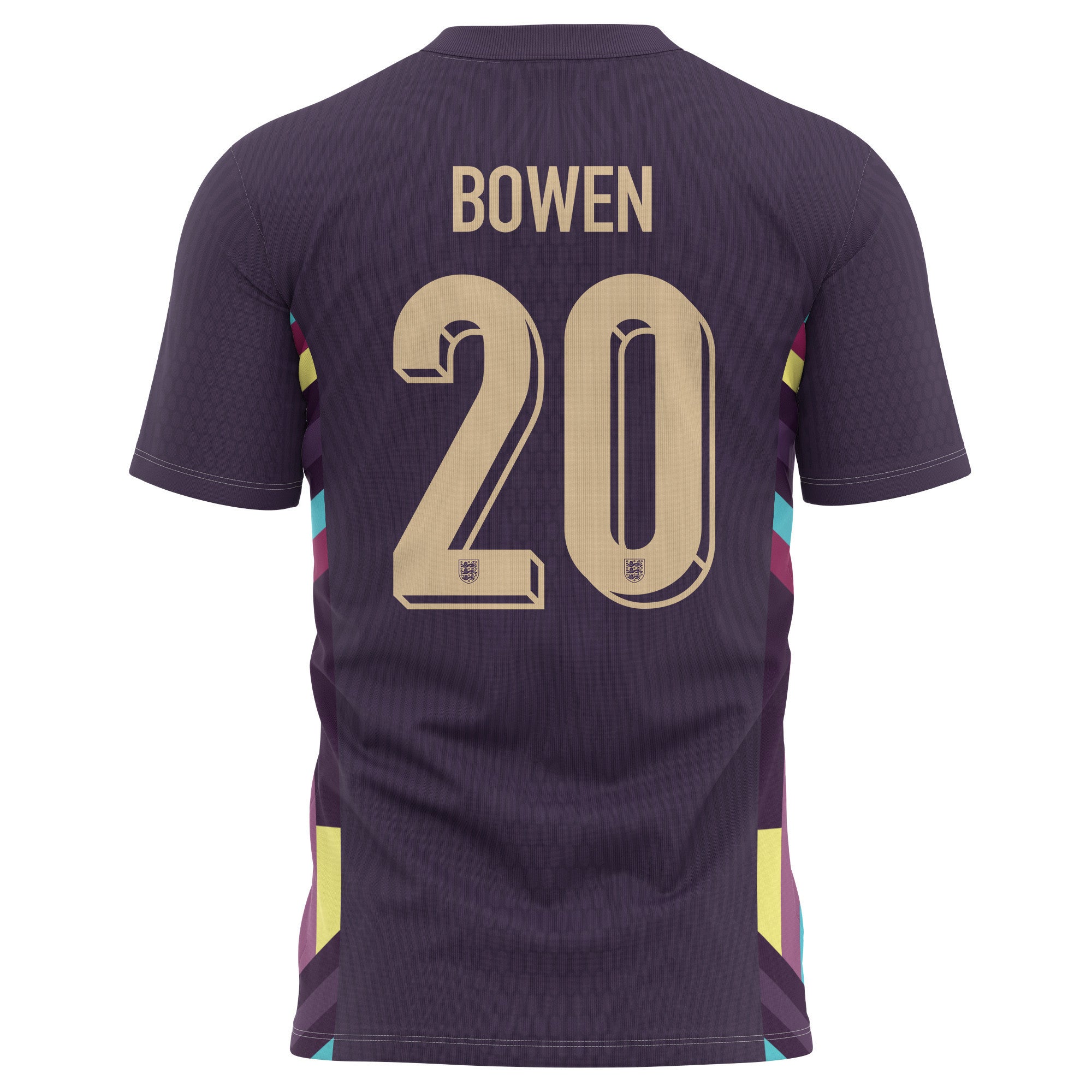 Jarrod Bowen 20 England National Team 2024 Away Kits AOP T-shirt - Purple