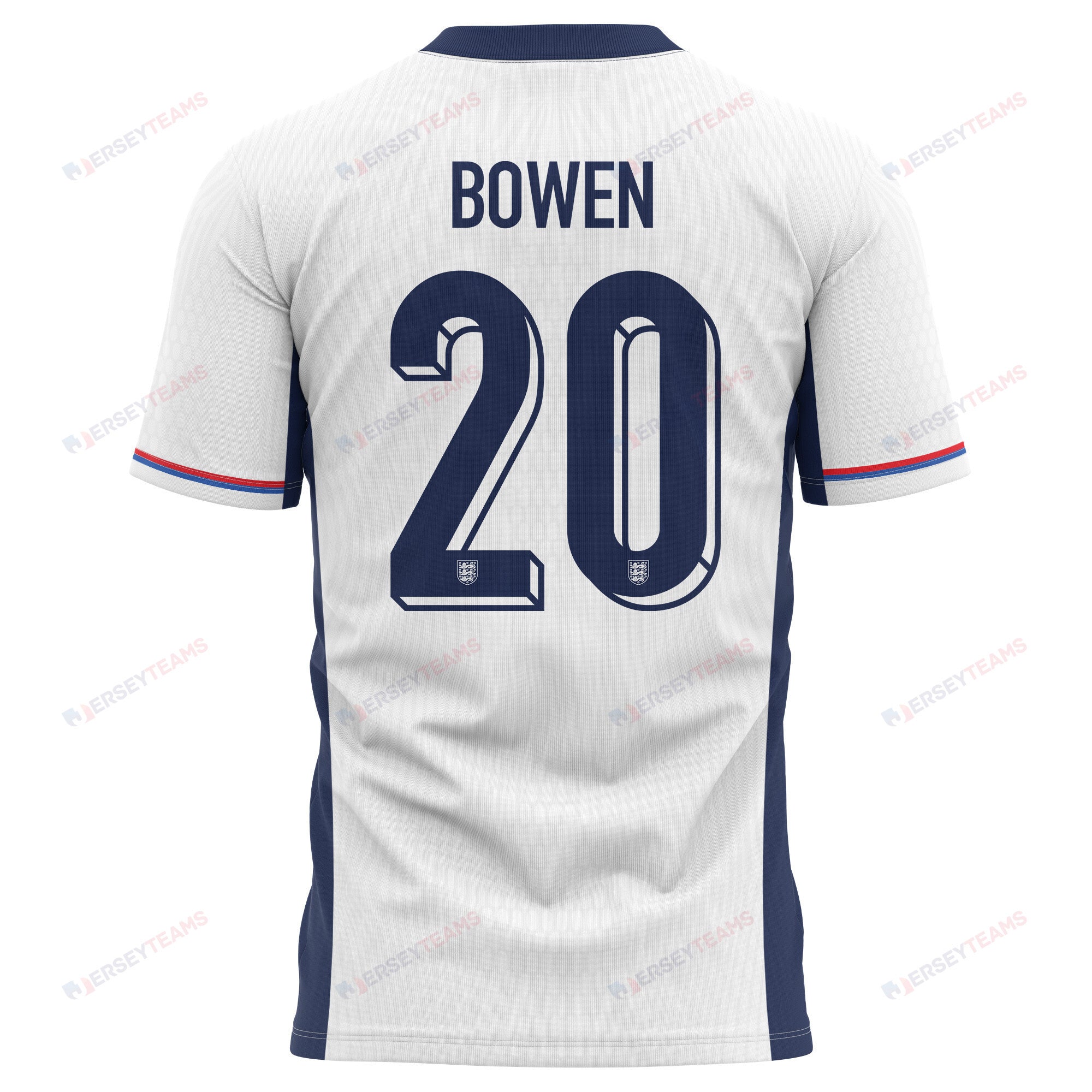 Jarrod Bowen 20 England National Team 2024 Home Kits AOP T-shirt - White