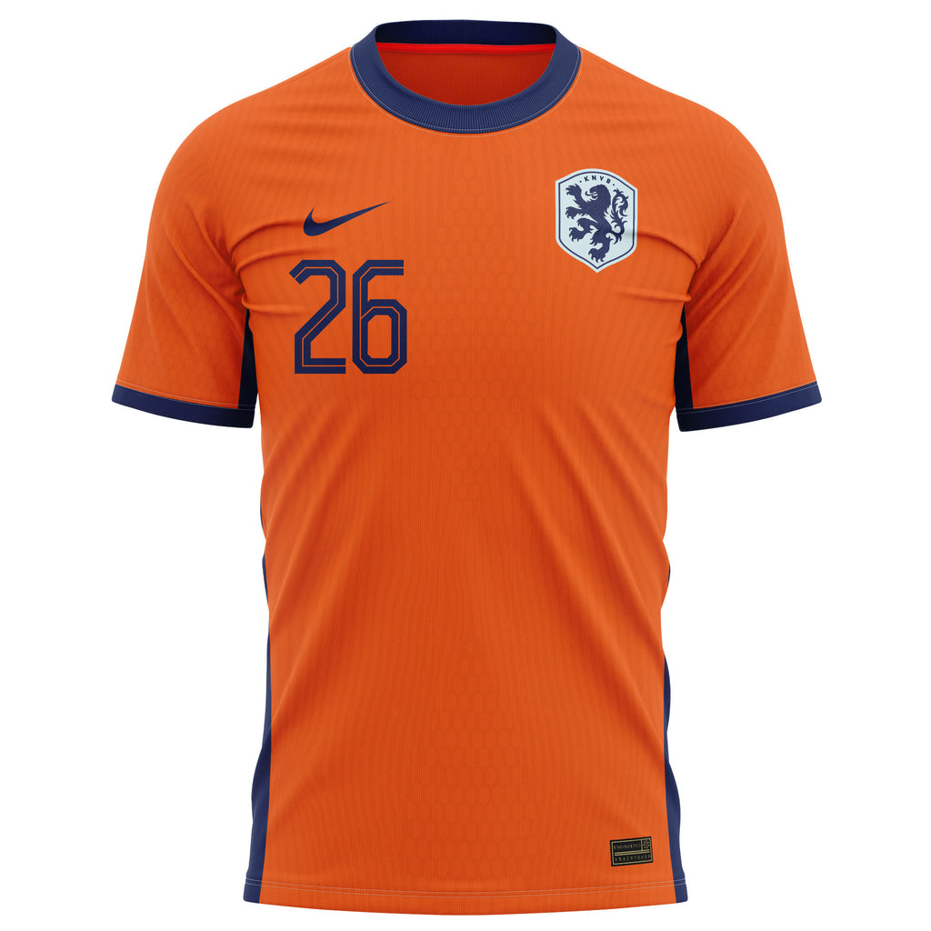Ryan Gravenberch 26 Netherlands National Team 2024 Home Kits AOP T-shirt - Orange