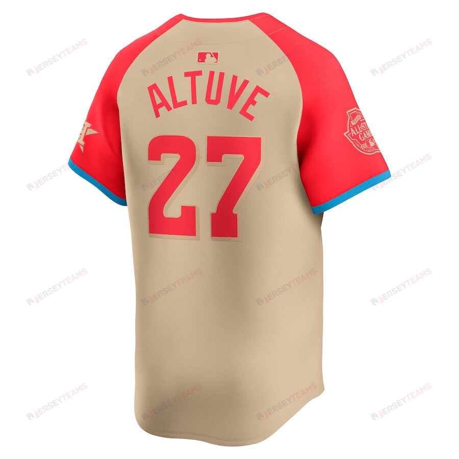 Jose Altuve 27 American League 2024 All-Star Game Limited Player Men Jersey - Cream