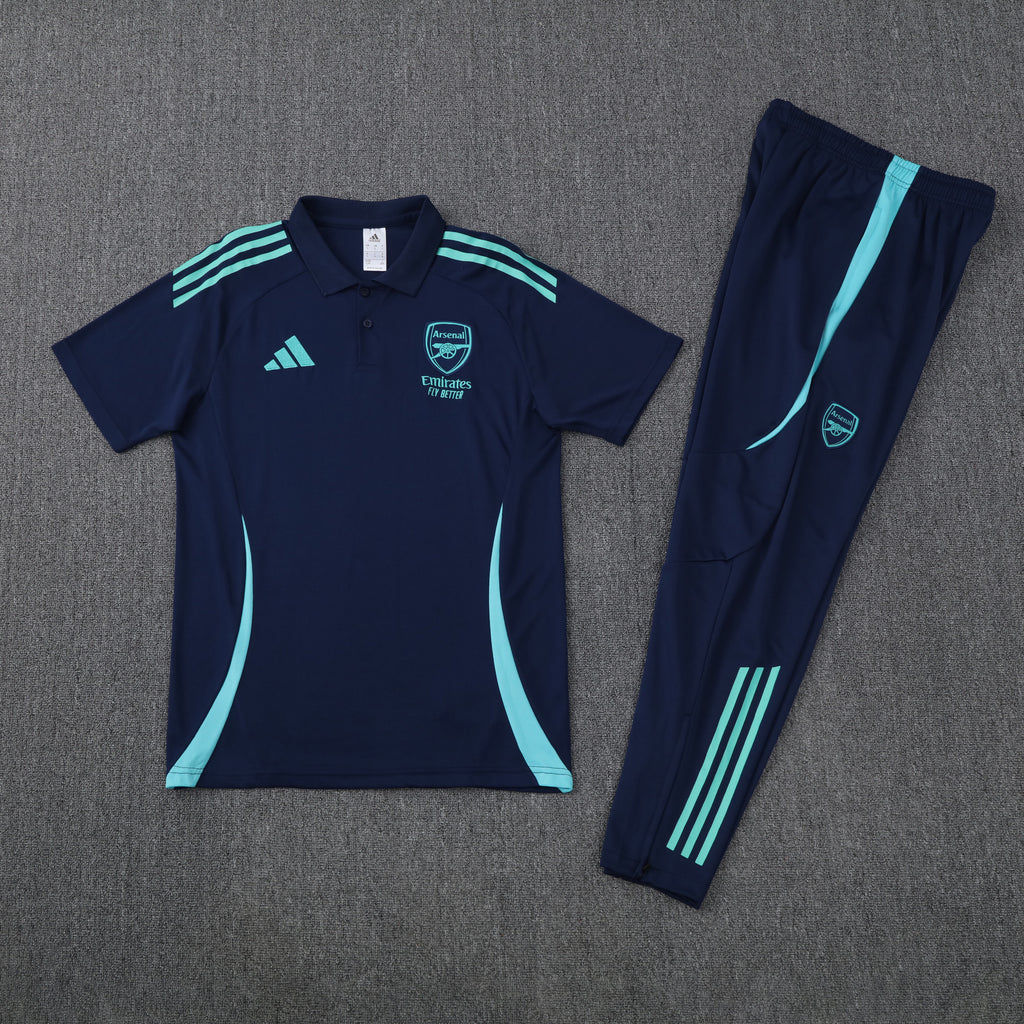 Arsenal 2025/26 Soccer Training Set – Midnight Precision in Aqua Stride