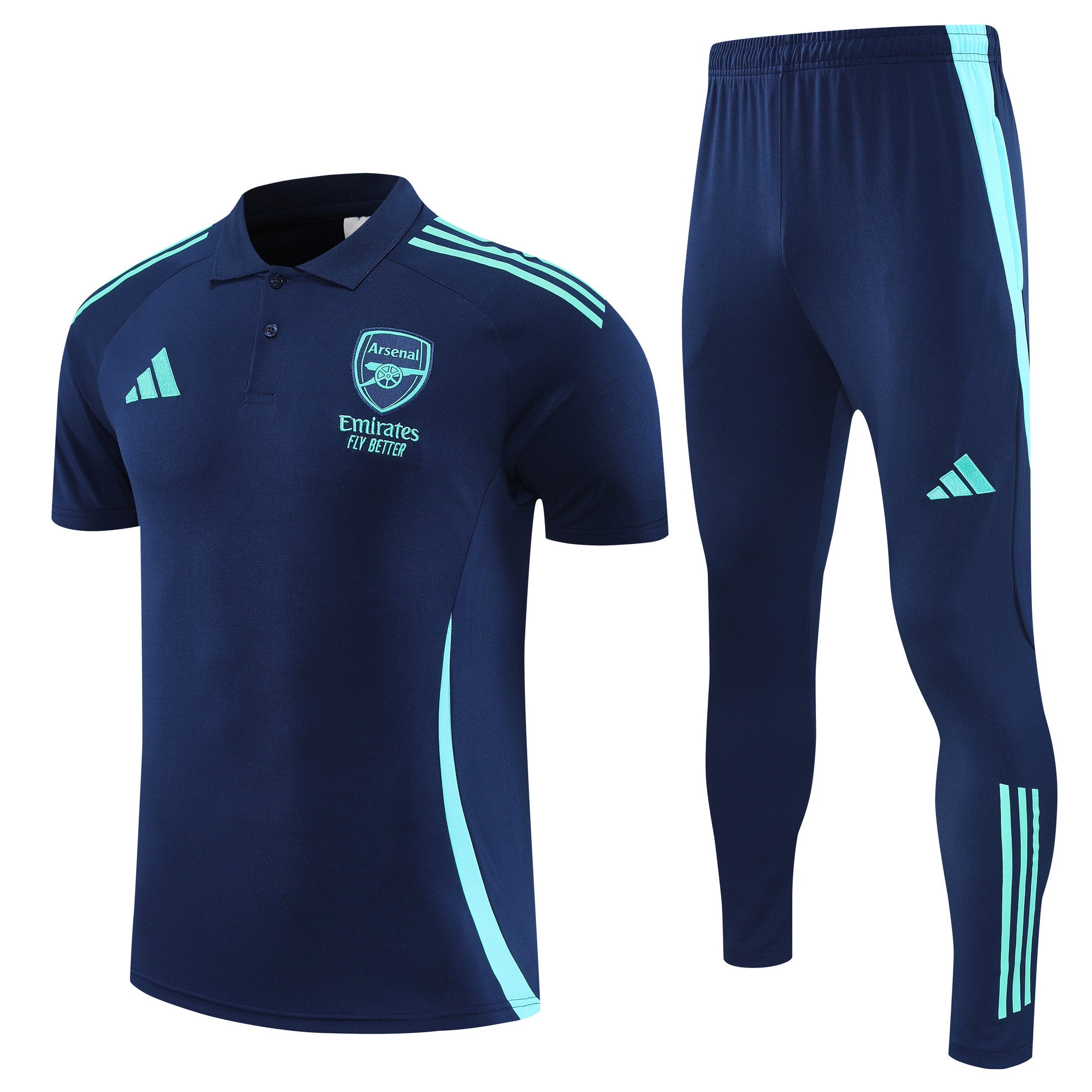 Arsenal 2025/26 Soccer Training Set – Midnight Precision in Aqua Stride