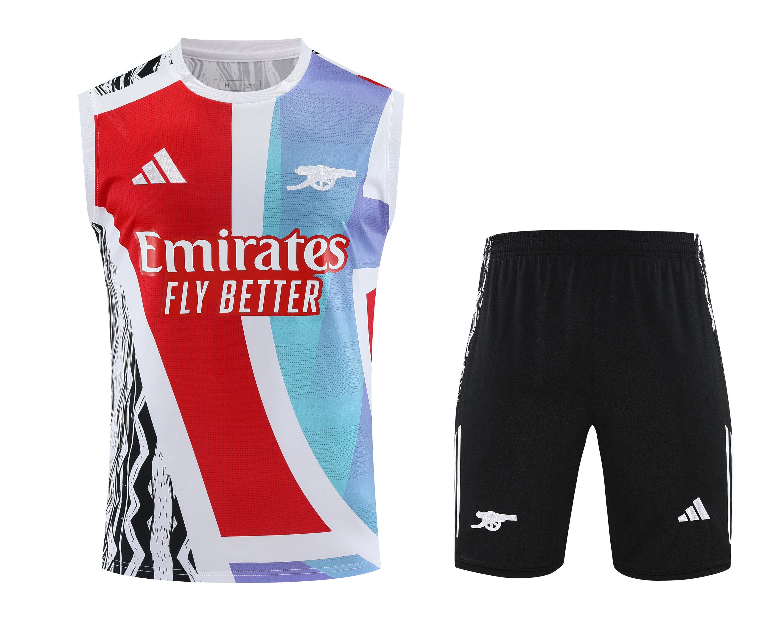 Arsenal 2025/26 Training Set Tank Top – Slim Fit, Red/Light Blue/Black