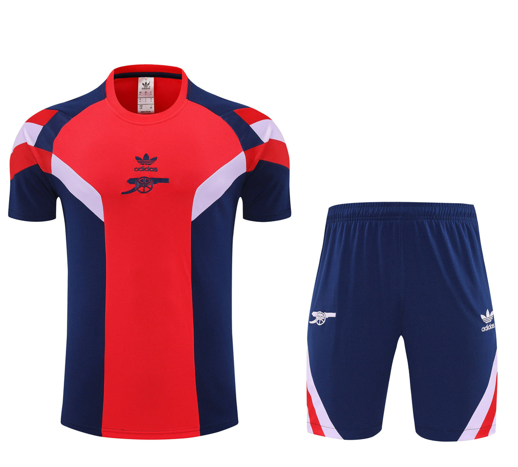Arsenal FC 2025/26 Training Set – Retro Red & Navy Design