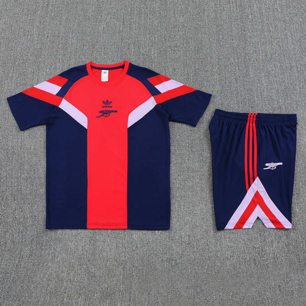 Arsenal FC 2025/26 Training Set – Retro Red & Navy Design