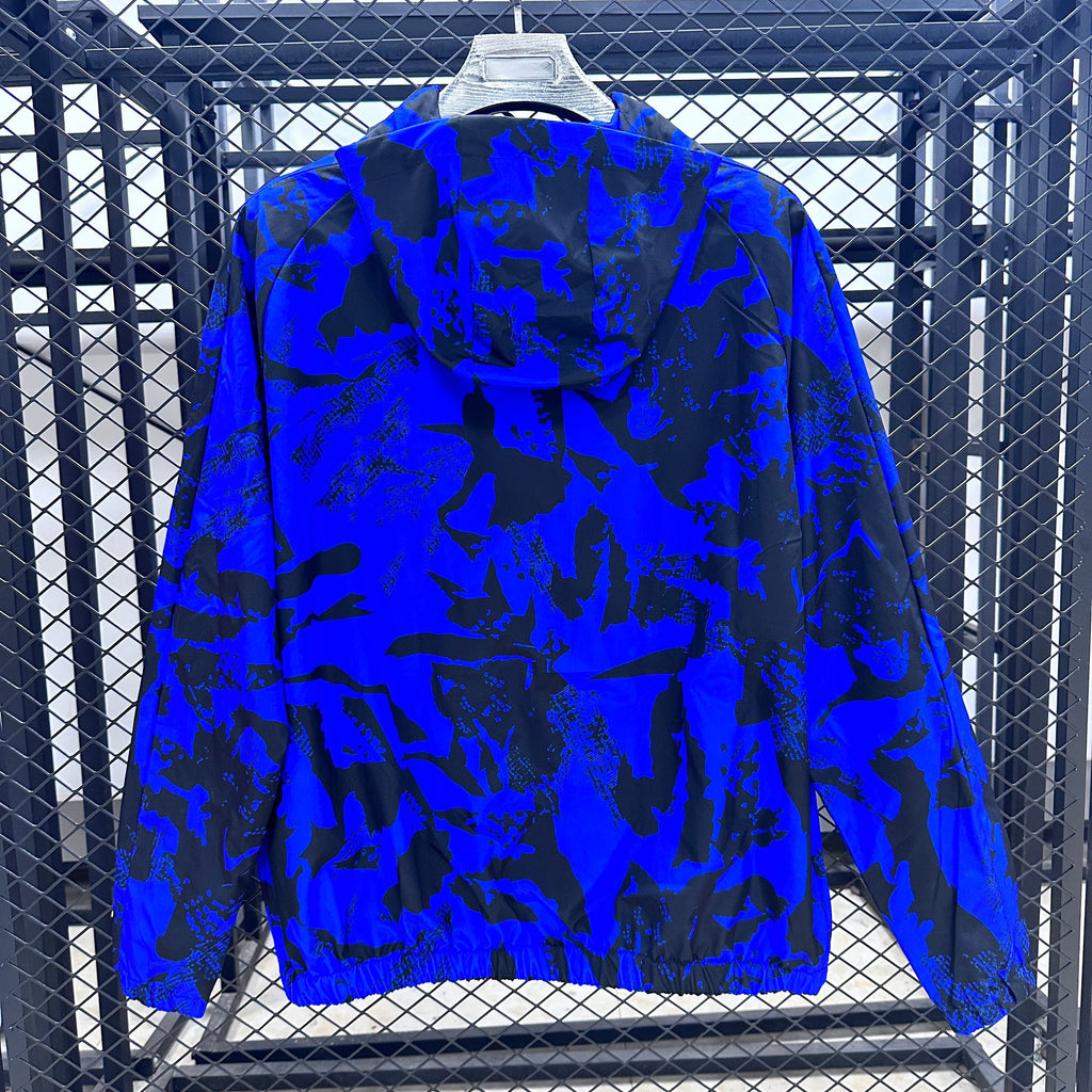 Barcelona 2025/2026 Waterproof Hooded Windbreaker Jacket - Blue And Black