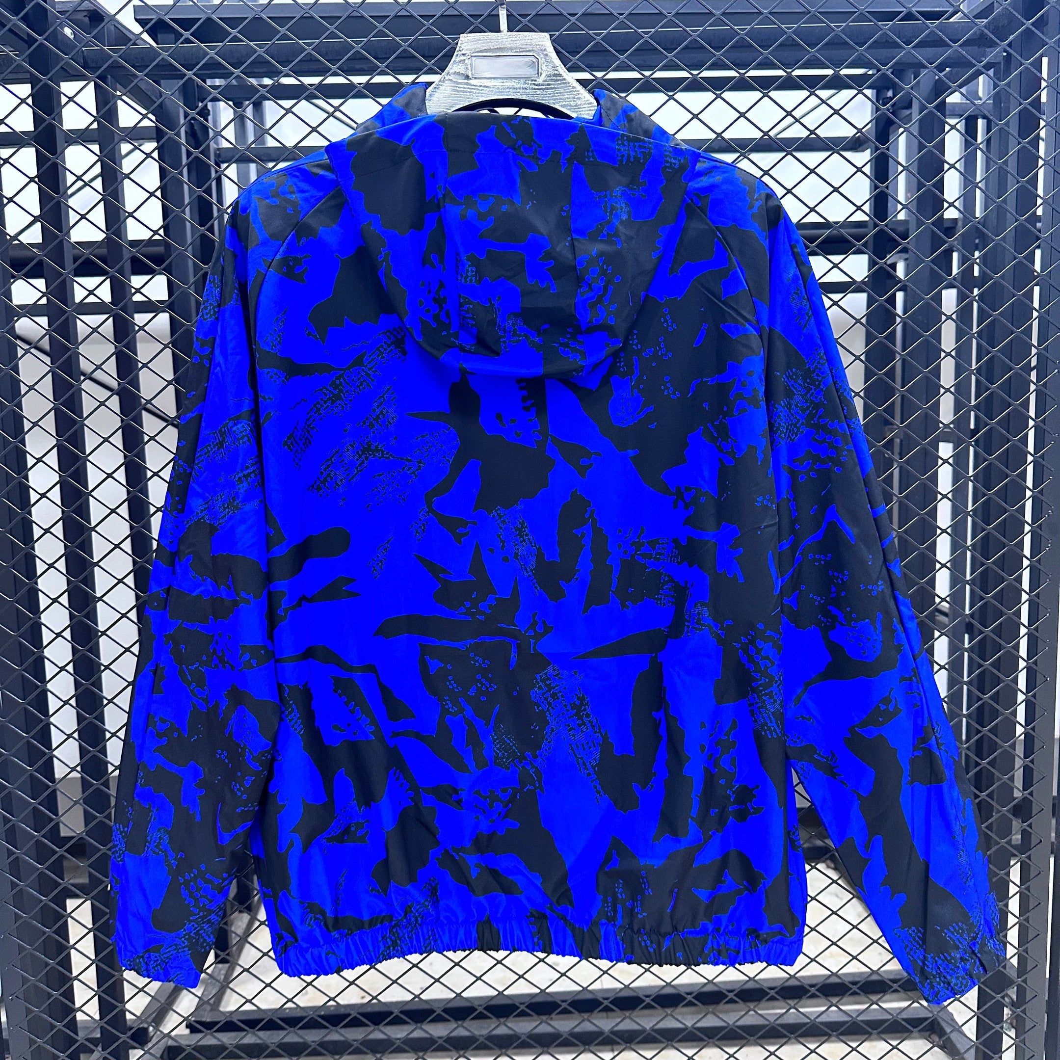 Barcelona 2025/2026 Waterproof Hooded Windbreaker Jacket - Blue And Black