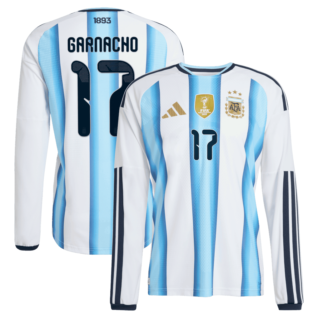 Alejandro Garnacho 17 Argentina 2026 Long Sleeve Home Jersey - Men's