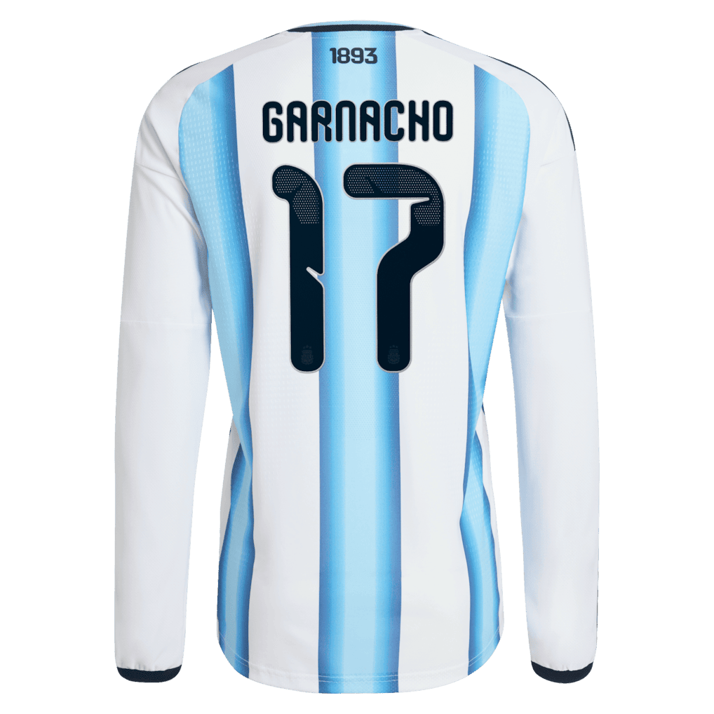 Alejandro Garnacho 17 Argentina 2026 Long Sleeve Home Jersey - Men's