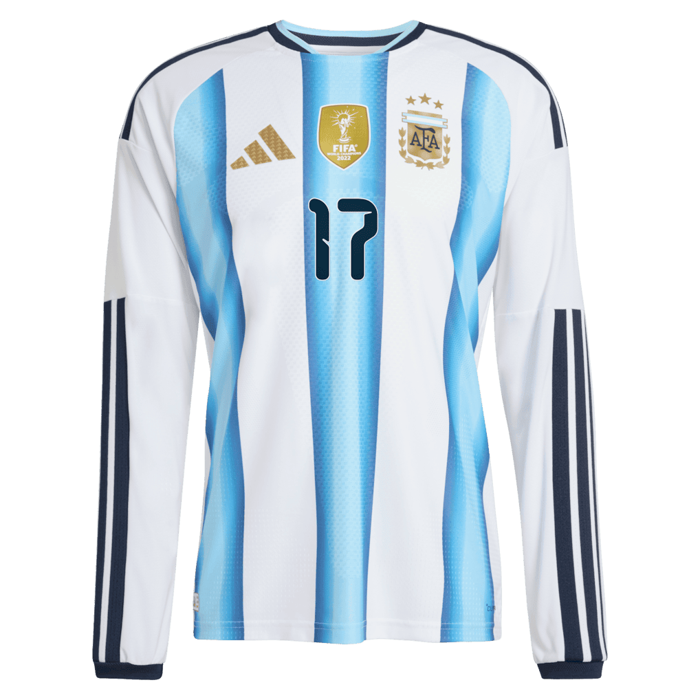 Alejandro Garnacho 17 Argentina 2026 Long Sleeve Home Jersey - Men's