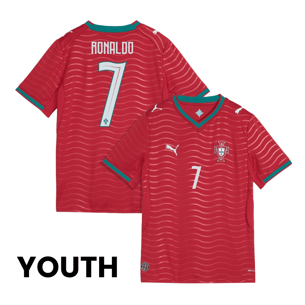 Cristiano Ronaldo 7 Portugal National Team 2026 Home YOUTH Jersey - Red