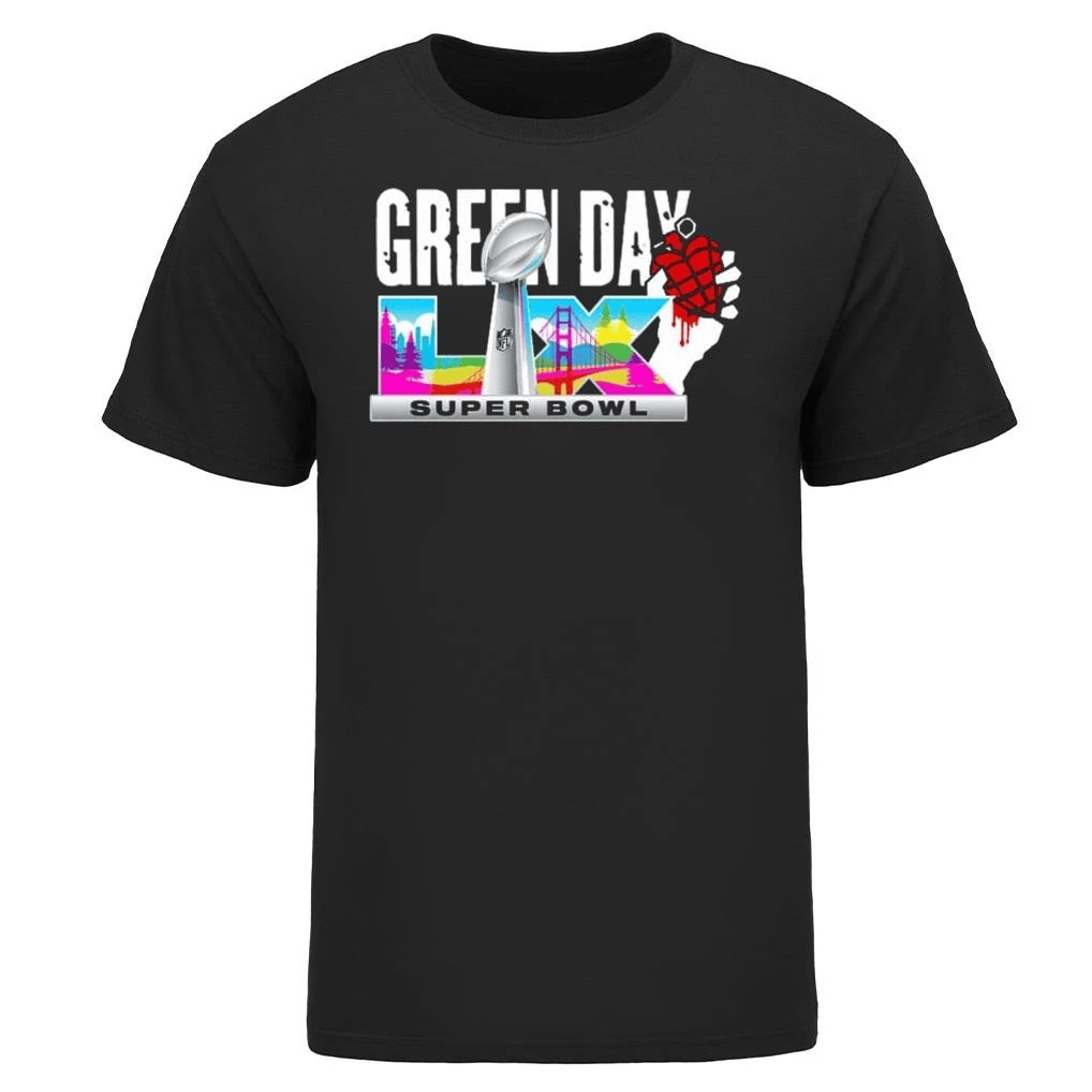 Green Day x Super Bowl LX 2026 Logo T-Shirt - Black