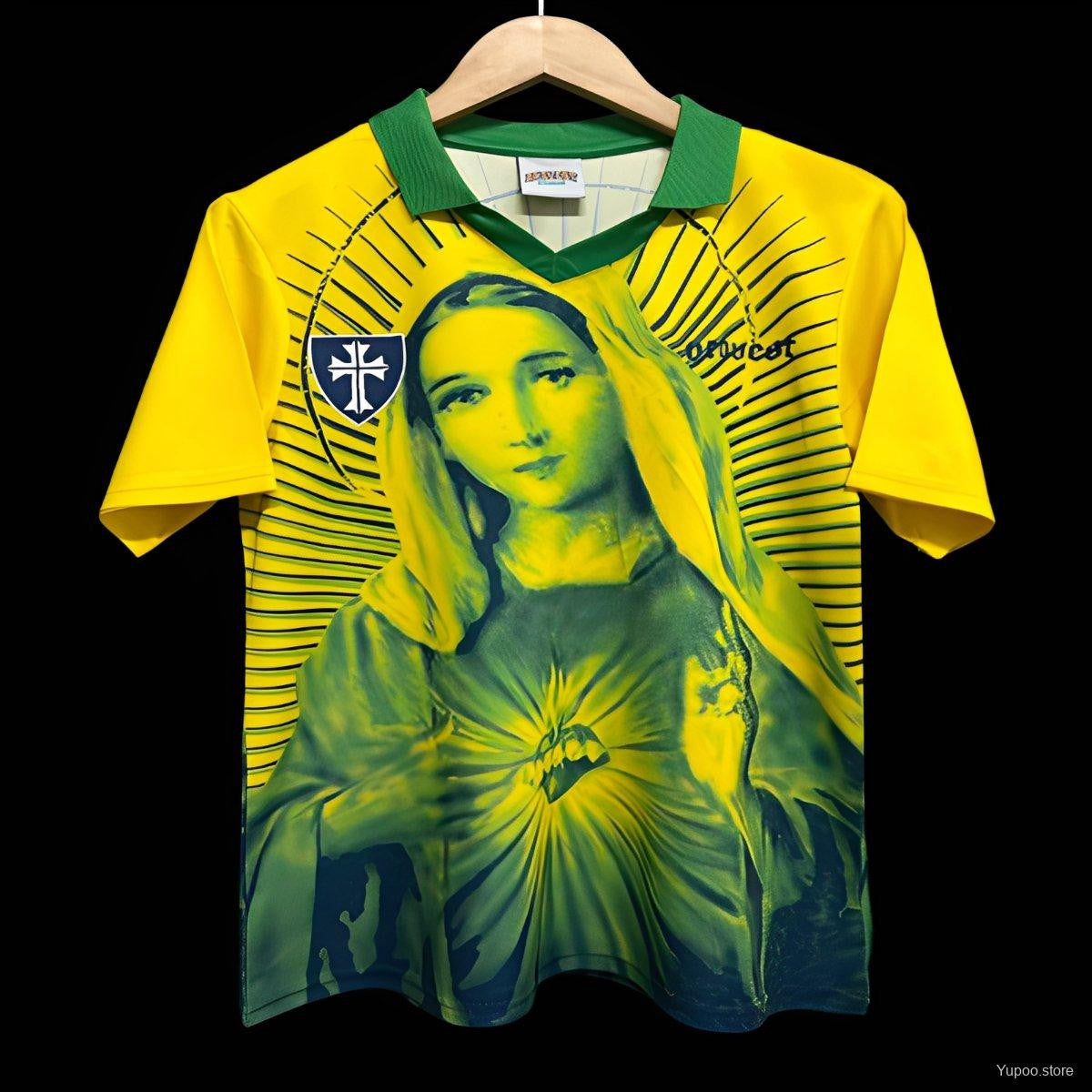 Brazil 2026 Virgin Mary Print Jersey Jersey - Men Yellow