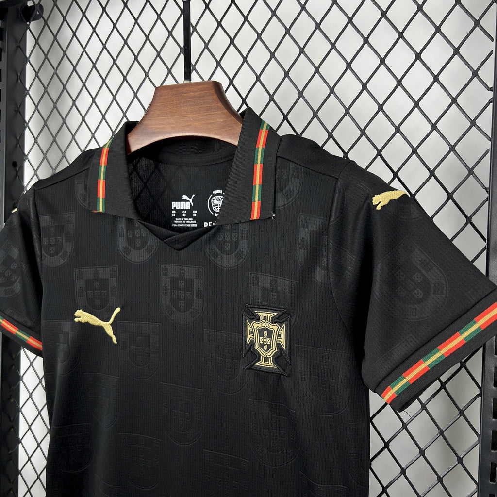 Portugal National Team 2026 World Cup Black Youth Kit - Children Soccer Set