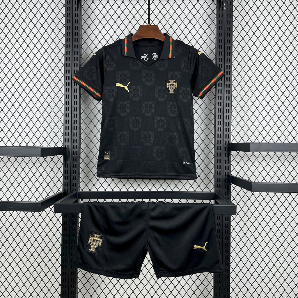 Portugal National Team 2026 World Cup Black Youth Kit - Children Soccer Set