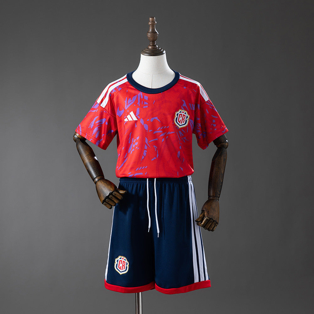 Costa Rica National Team 2026 Home Youth Kit - Children Soccer Set