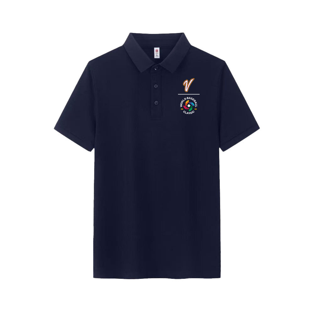 Venezuela 2026 World Baseball Classic Printed Team Logo Polo Shirt - Dark Blue