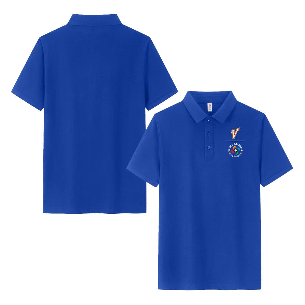 Venezuela 2026 World Baseball Classic Printed Team Logo Polo Shirt - Blue