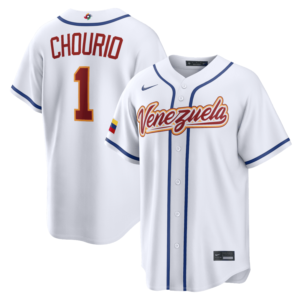 Jackson Chourio 1 Venezuela 2026 World Baseball Classic Home Stadium Jersey - White