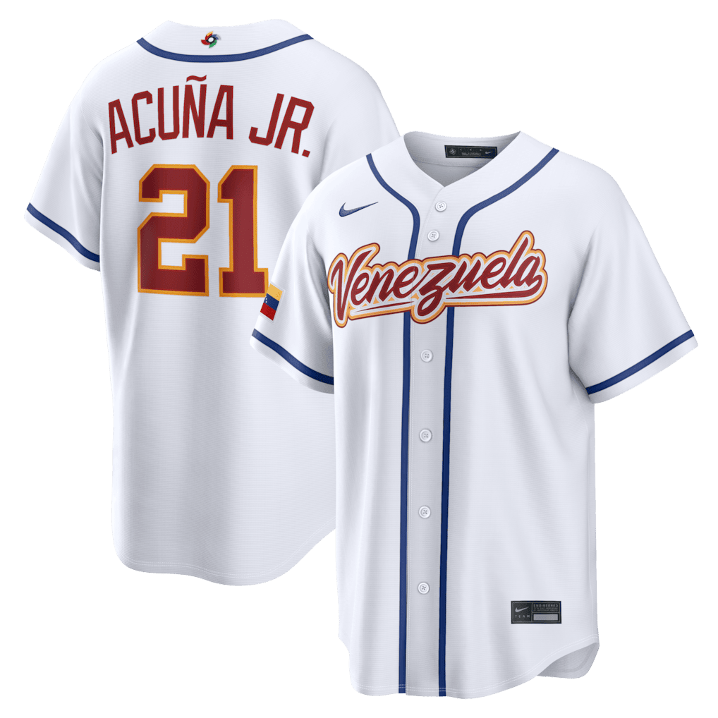 Ronald Acuña Jr. 21 Venezuela 2026 World Baseball Classic Home Stadium Jersey - White