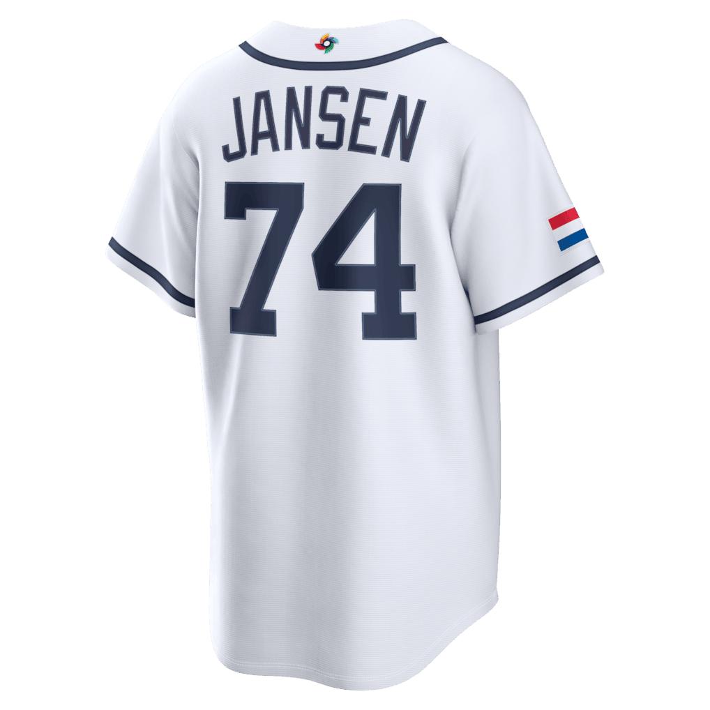 Kenley Jansen 74 Netherland 2026 World Baseball Classic Road Youth Jersey - White