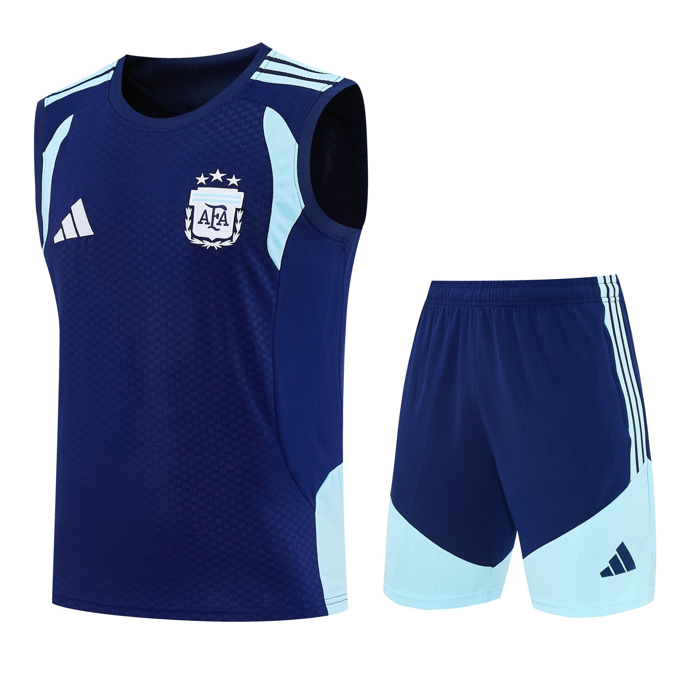 Argentina 2026-27 Sleeveless Training Set Men Soccer Kit – Navy Blue