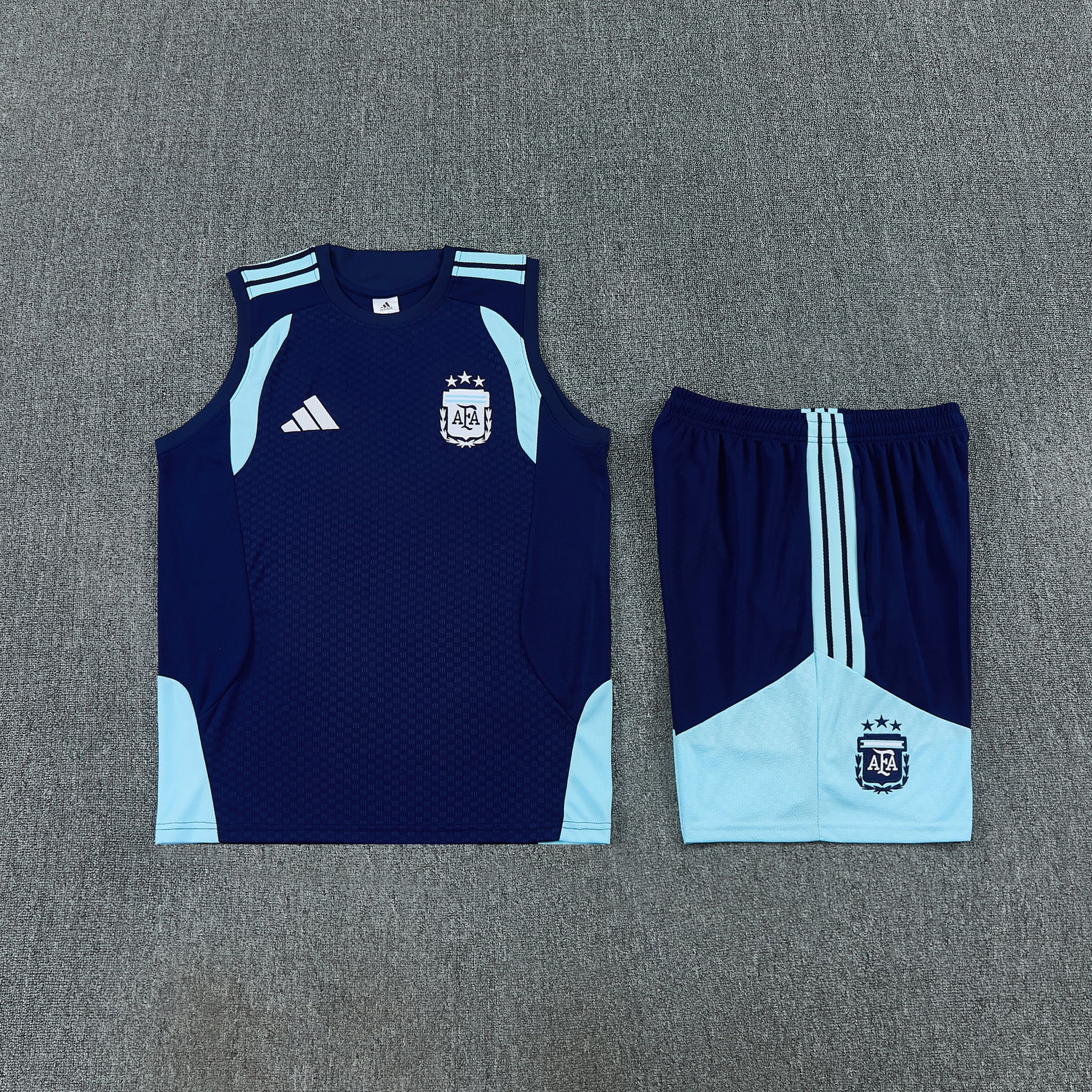 Argentina 2026-27 Sleeveless Training Set Men Soccer Kit – Navy Blue