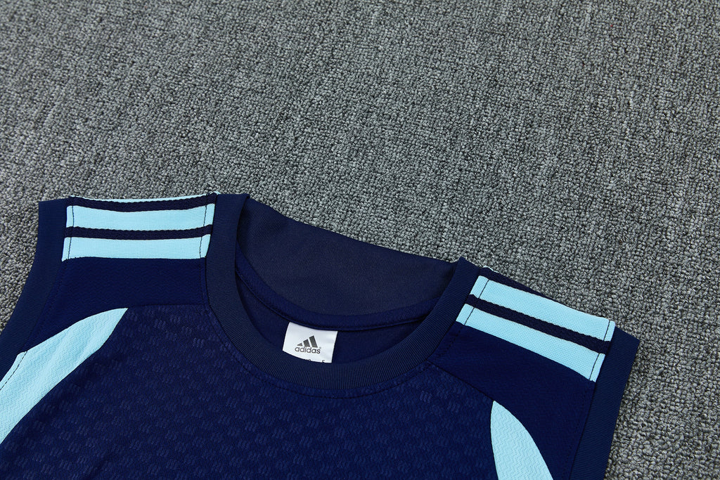 Argentina 2026-27 Sleeveless Training Set Men Soccer Kit – Navy Blue