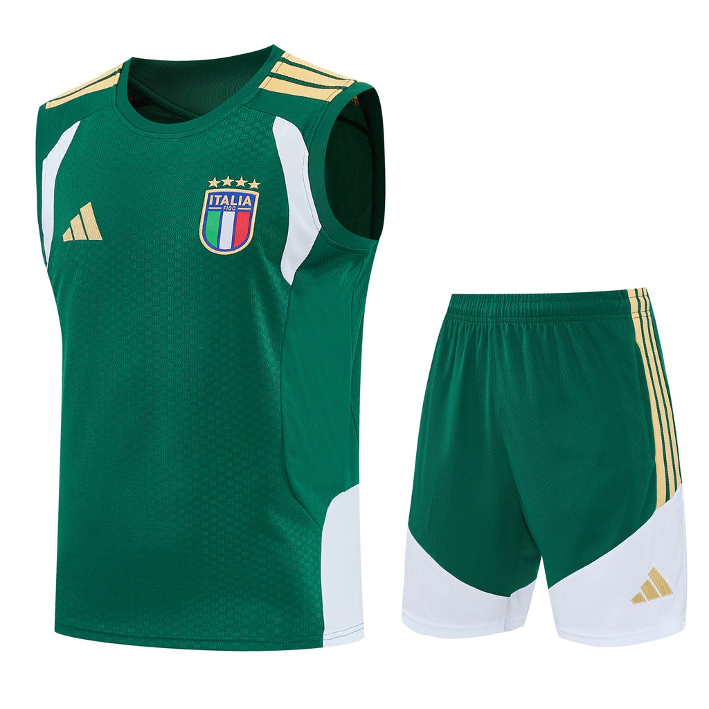 Italy 2026-27 Sleeveless Training Set Men Soccer Kit – Green