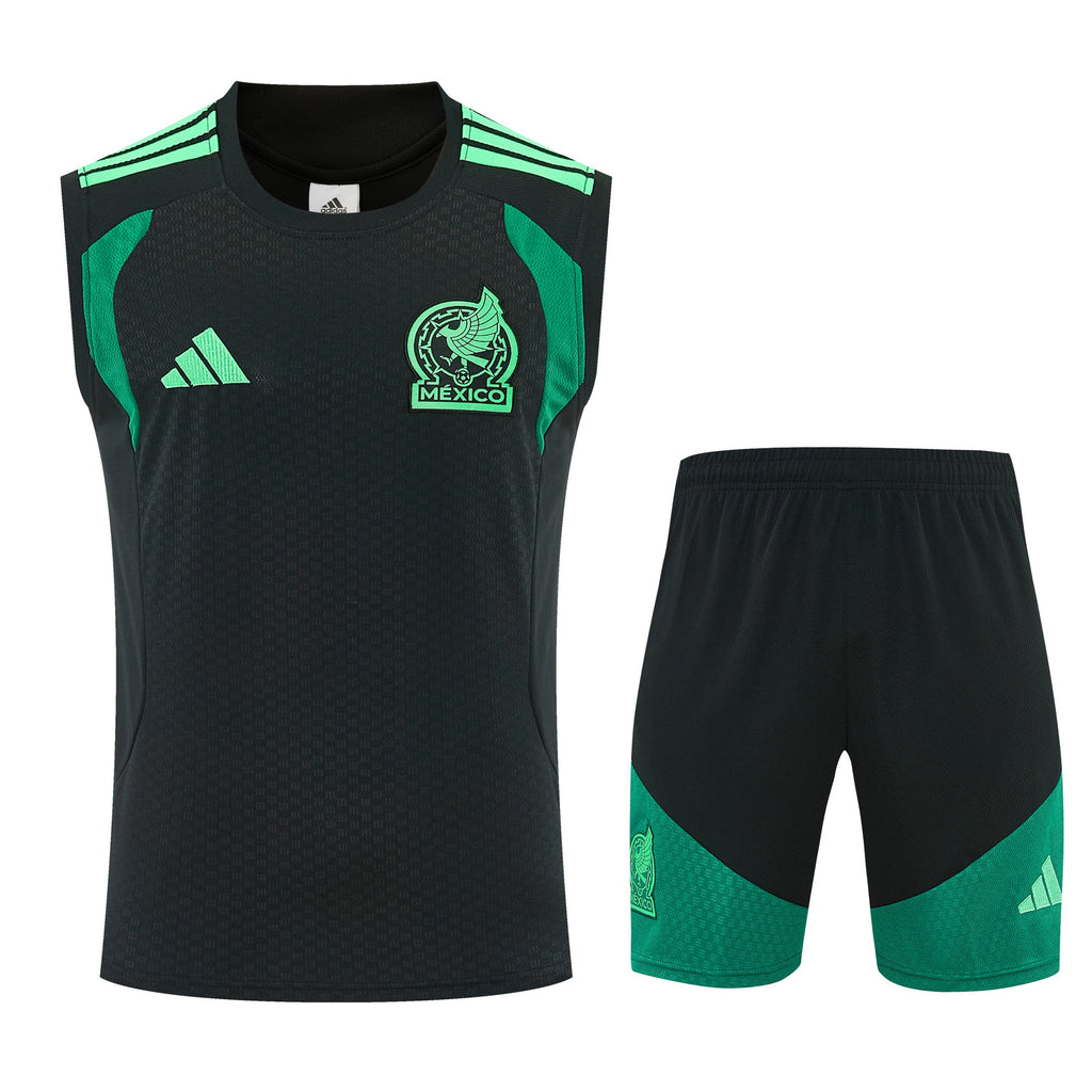Mexico 2026-27 Sleeveless Training Set Men Soccer Kit – Black