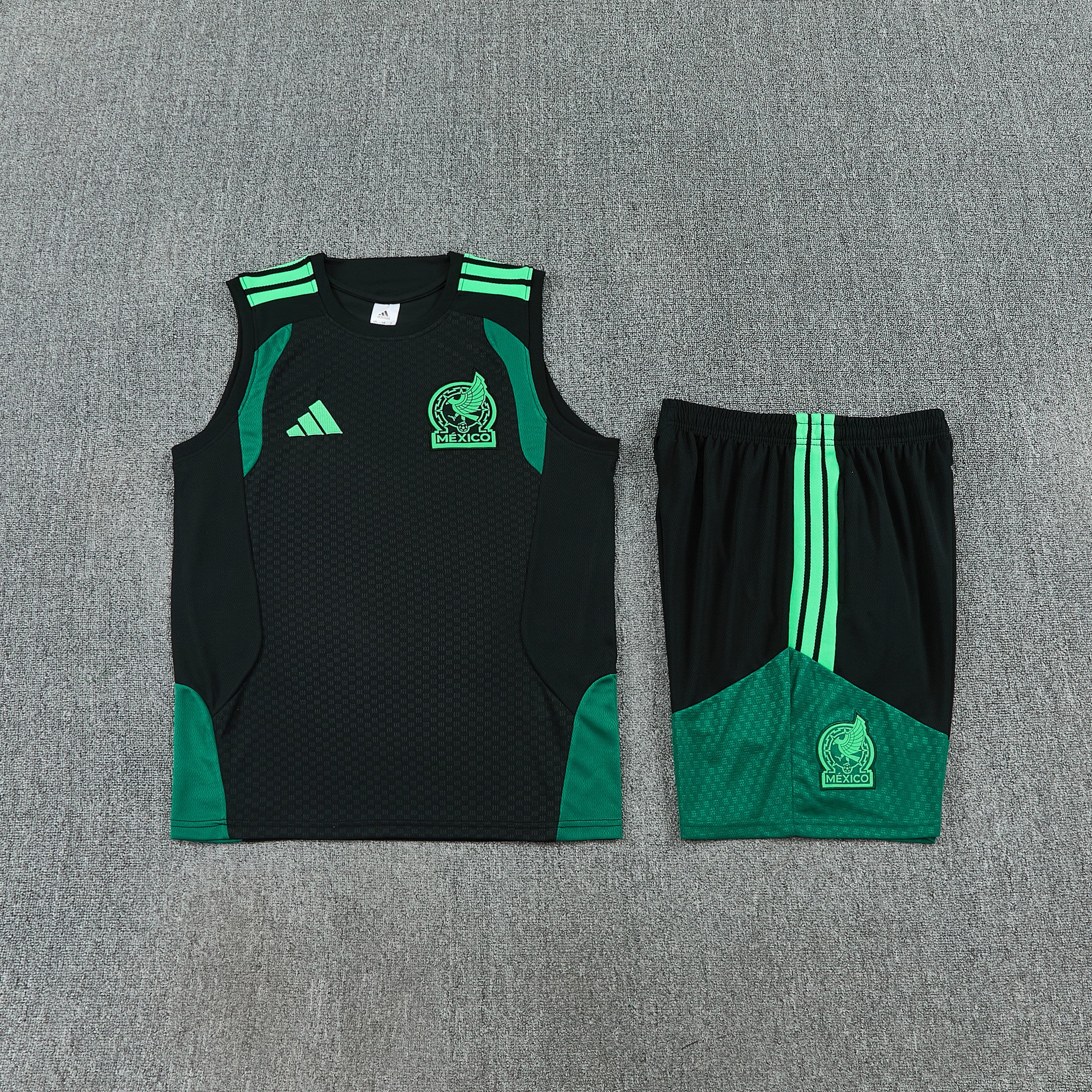 Mexico 2026-27 Sleeveless Training Set Men Soccer Kit – Black
