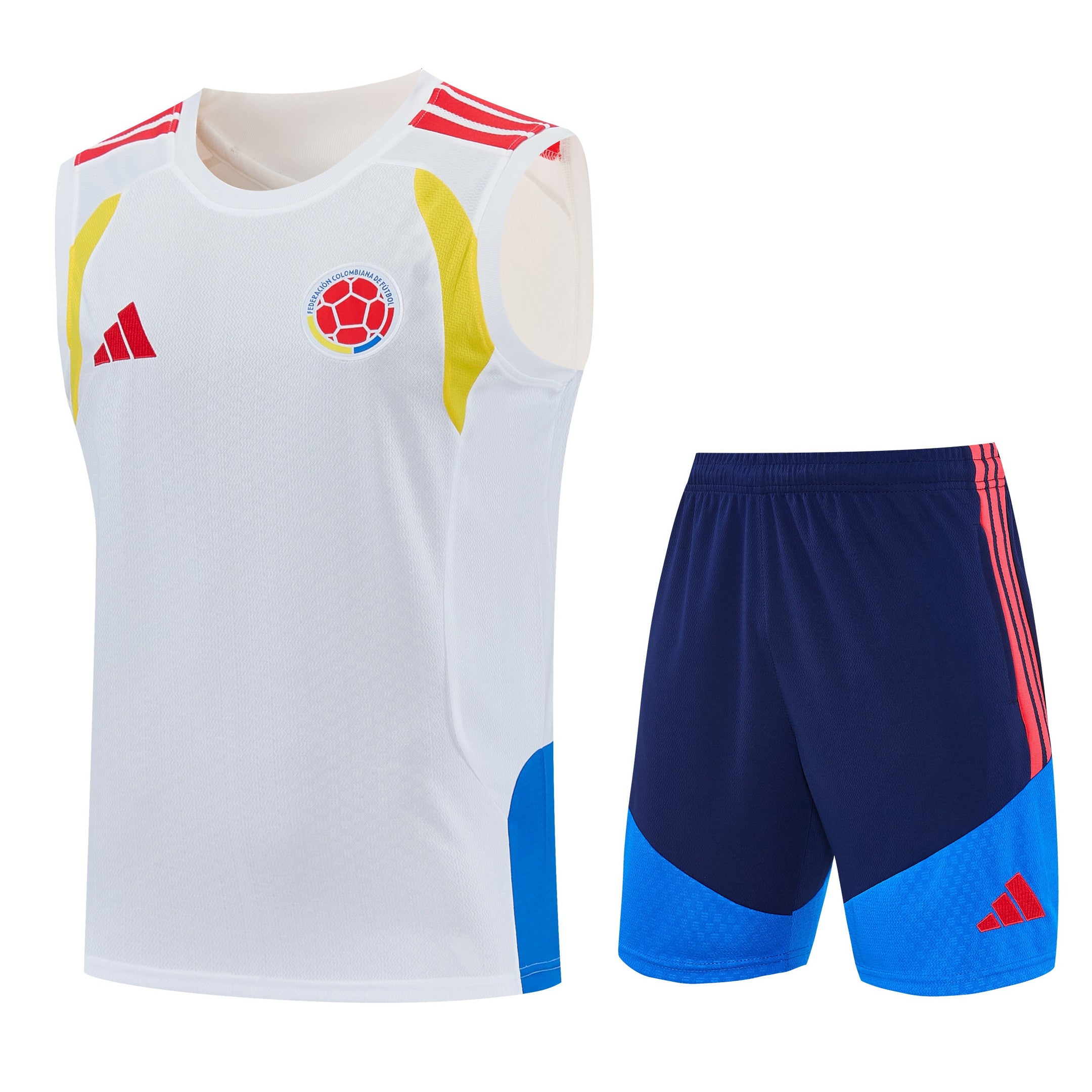 Colombia 2026-27 Sleeveless Training Set Men Soccer Kit – White